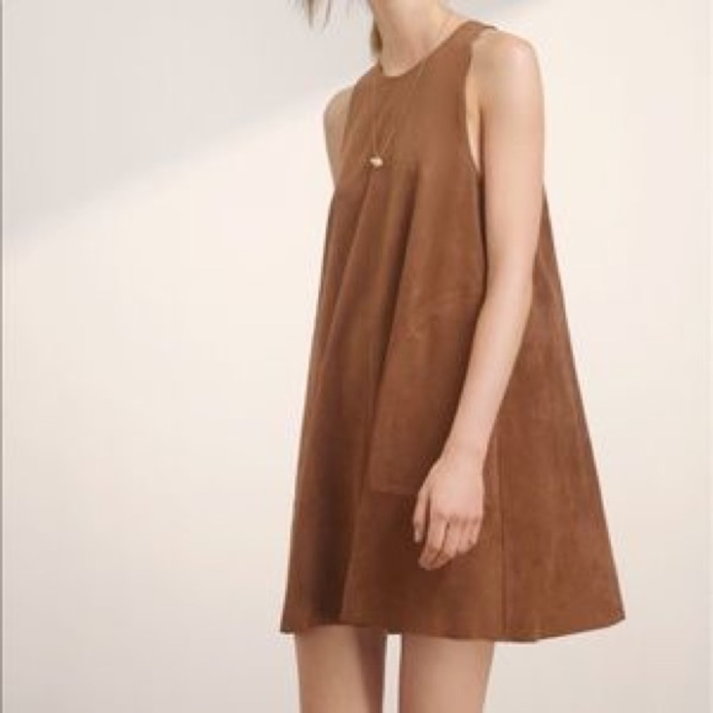 Aritzia Trapeze Dress in Vegan Suede